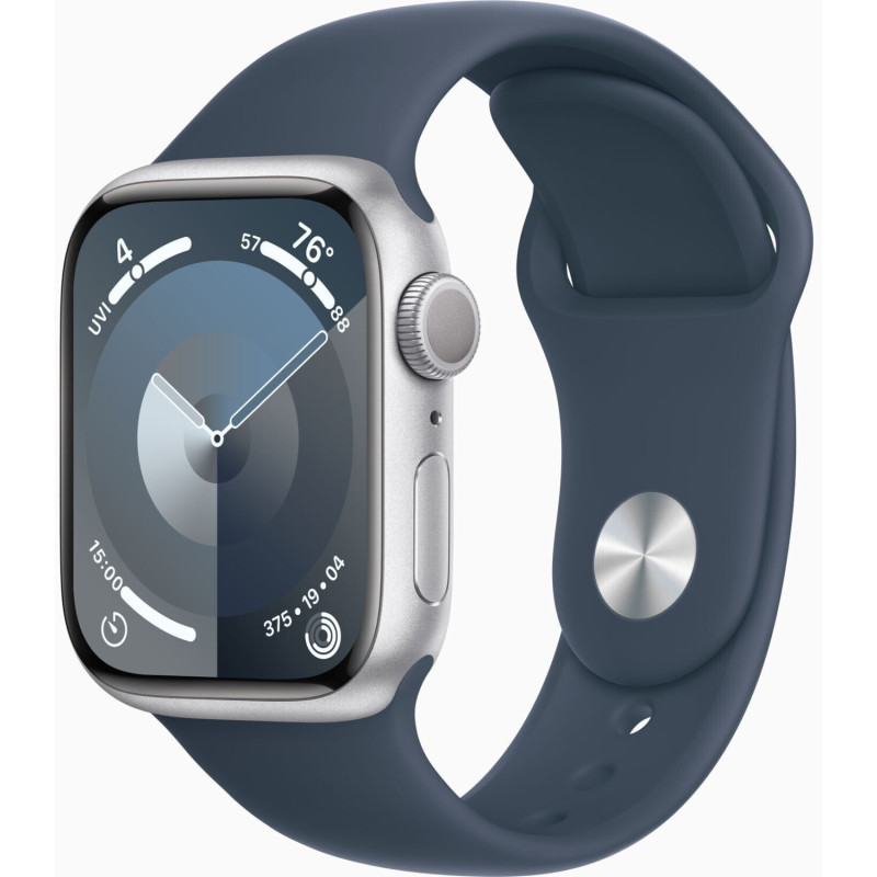 Apple Watch 9 45mm Quadrante Argento con cinturino Blu GPS Europa