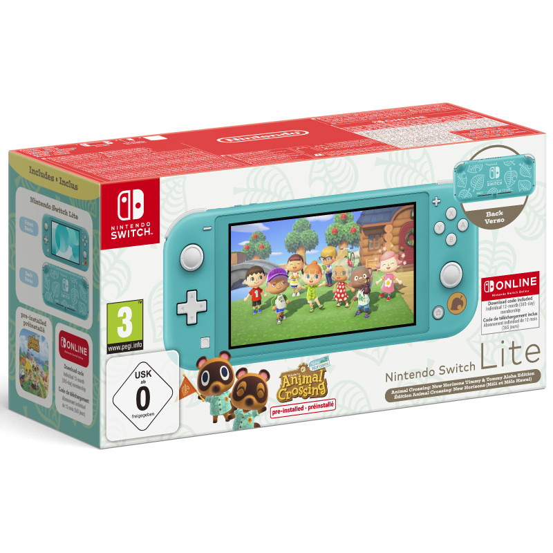 Nintendo Switch Lite Console Turchese + Animal Crossing New Horizons + NSO 12 mesi (LIMITED)