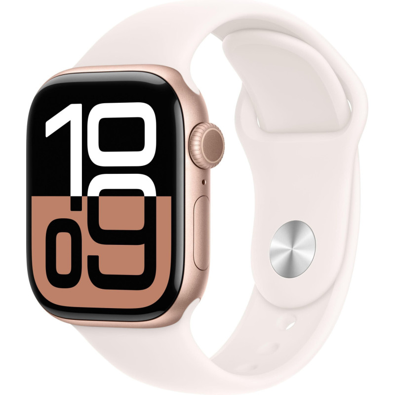 Apple Watch 10 46mm Quadrante Rosa Oro con Cinturino Bianco GPS Europa