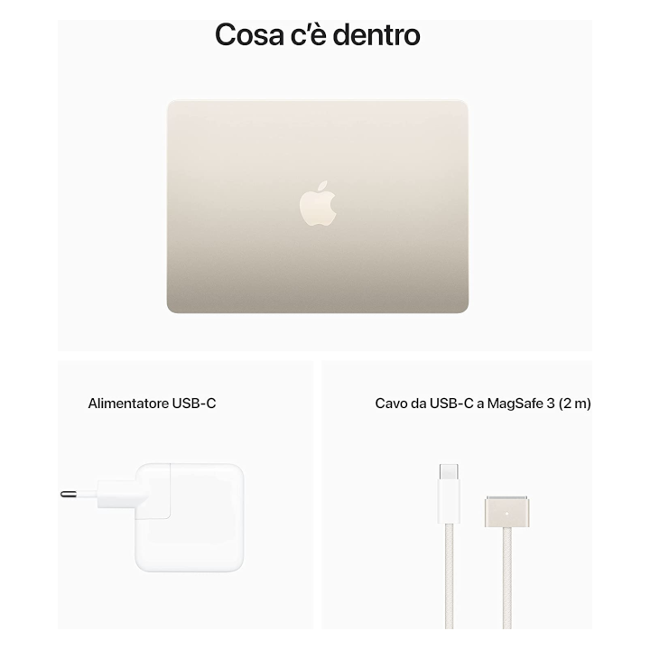 apple macbook air 256gb m2 8gb bianco italia mly13ta 2