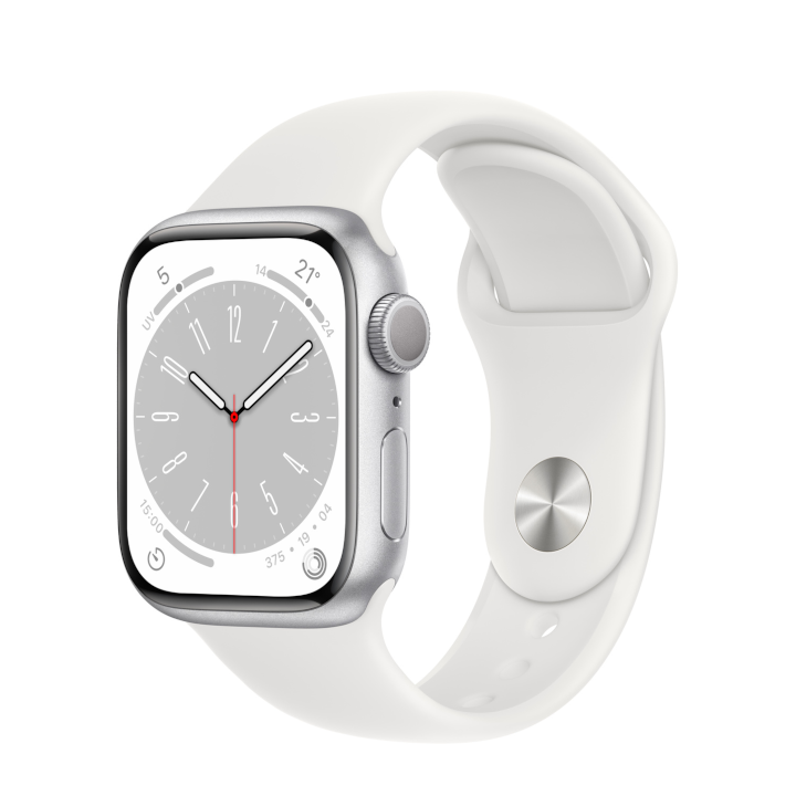 apple watch 8 41mm quadrante argento con cinturino bianco gps europa 1