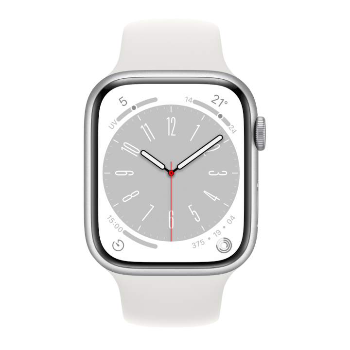 apple watch 8 41mm quadrante argento con cinturino bianco gps europa