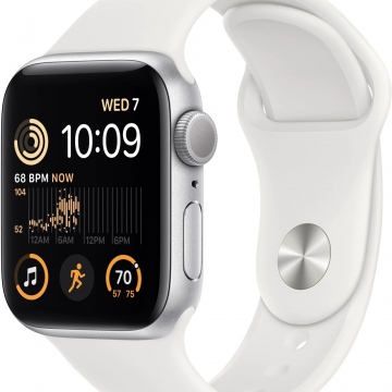 apple watch se 2022 gps 40mm argento con cinturino sport bianco